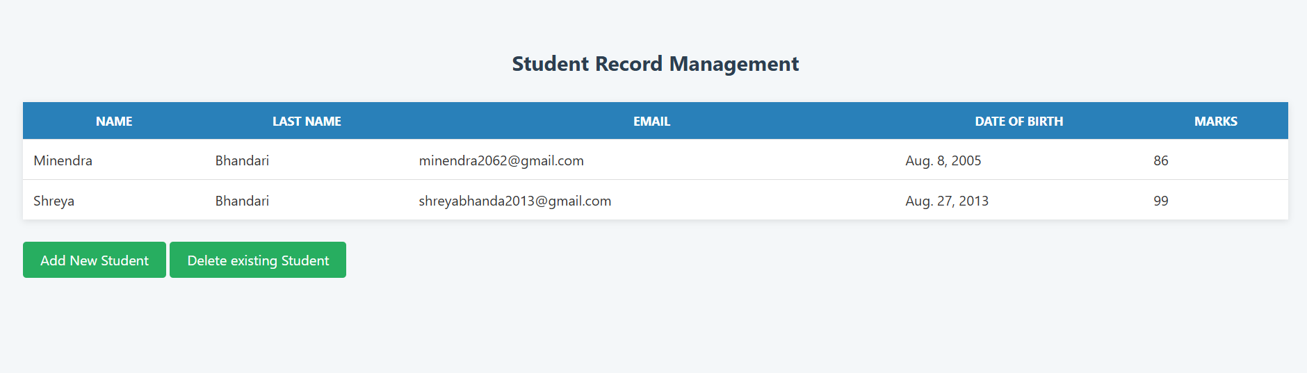 Django project on Student Management System