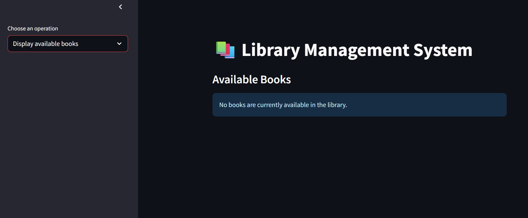 Library Management System with Streamlit